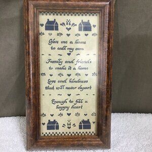 Vintage NOS NEW Small Handmade Scissor Art Framed Give Me a Home